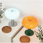 Lampe champignon sans fil en verre coloré, rechargeable et tactile