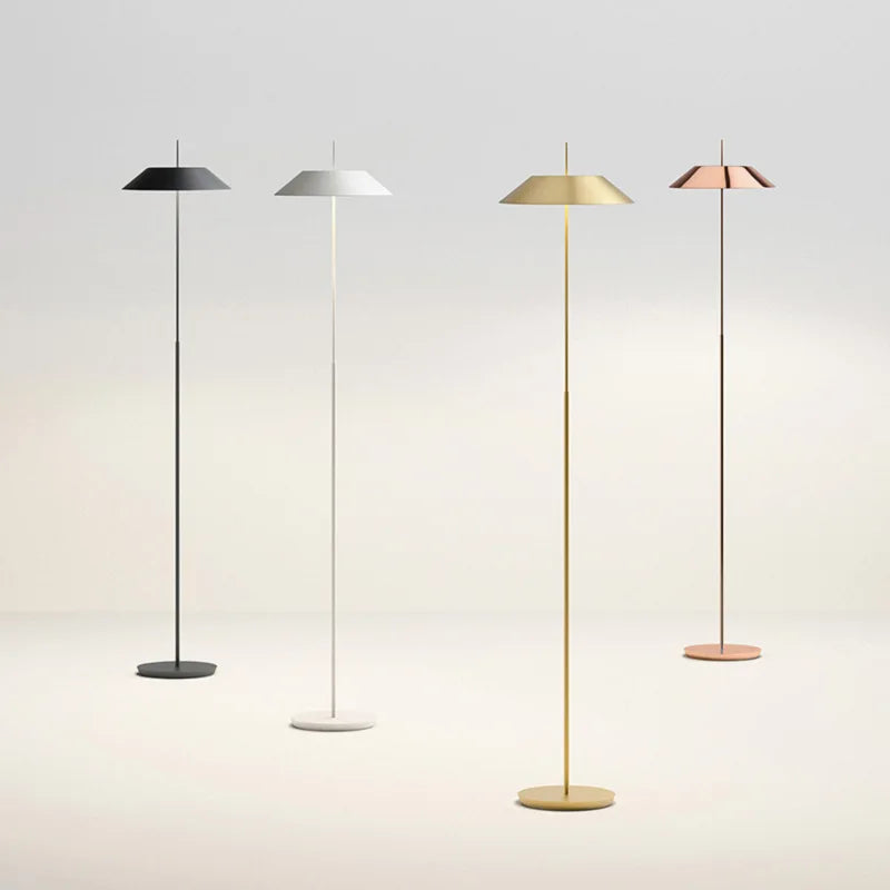 Lampadaire à abat-jour parapluie Ø 30 cm, LED, doré, blanc ou noir