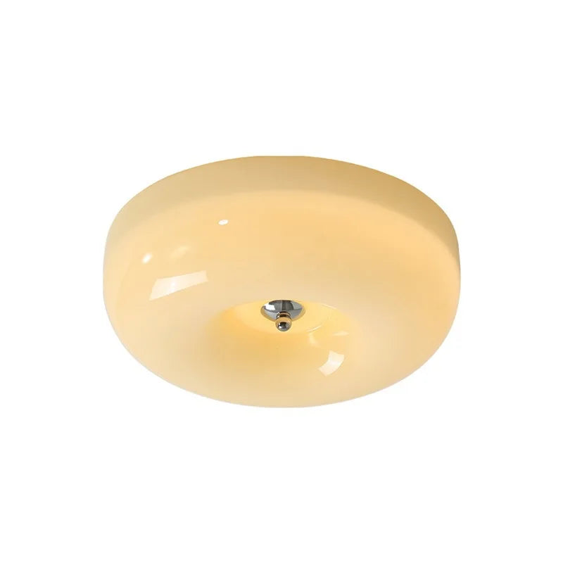 Plafonnier LED en verre opalin en anneau, Ø 32 cm, trois teintes