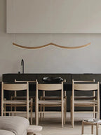 Suspension LED arcs de bois courbés, longueur 70 à 162 cm
