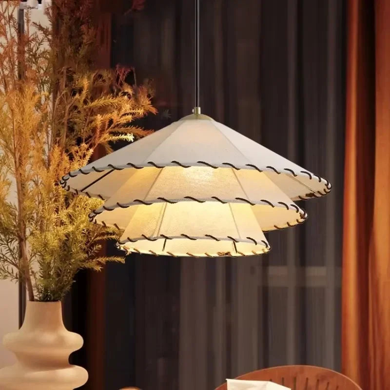 Suspension en toile plissée, disque ou trois étages, Ø 40 à 60 cm
