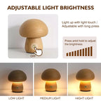 Lampe de chevet champignon en bois tactile, 10,5 ou 16,5 cm, USB
