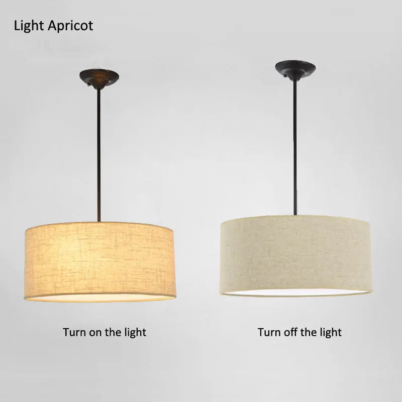 Suspension en lin tambour Ø 40 cm sur tige, quatre coloris de toile