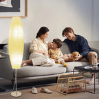 Lot de 2 lampadaires ovales en papier de riz, 150 cm, douille E27