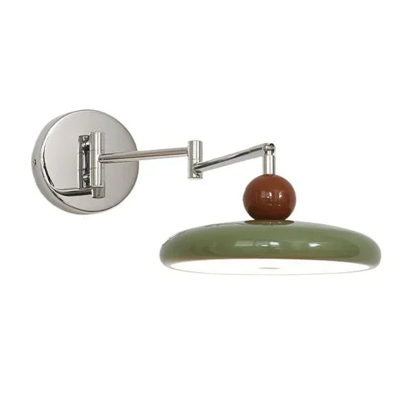 Applique murale pivotante à disque LED et boule effet bois, 3 teintes
