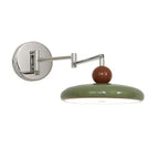Applique murale pivotante à disque LED et boule effet bois, 3 teintes