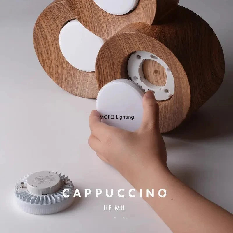 Plafonnier spot cylindrique effet bois ou marbre, 1 à 3 têtes GX53