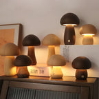 Lampe de chevet champignon en bois tactile, 10,5 ou 16,5 cm, USB