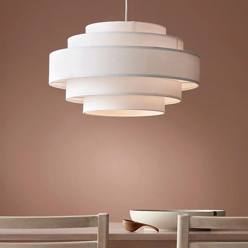 Suspension en tissu à niveaux : tambour, étagé ou rectangulaire, LED