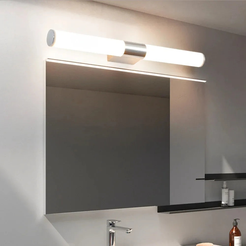 Applique murale LED tube opalin pour miroir, 25, 40 ou 55 cm