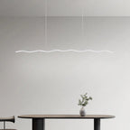 Suspension LED vague fine de 80 à 150 cm, noire ou blanche