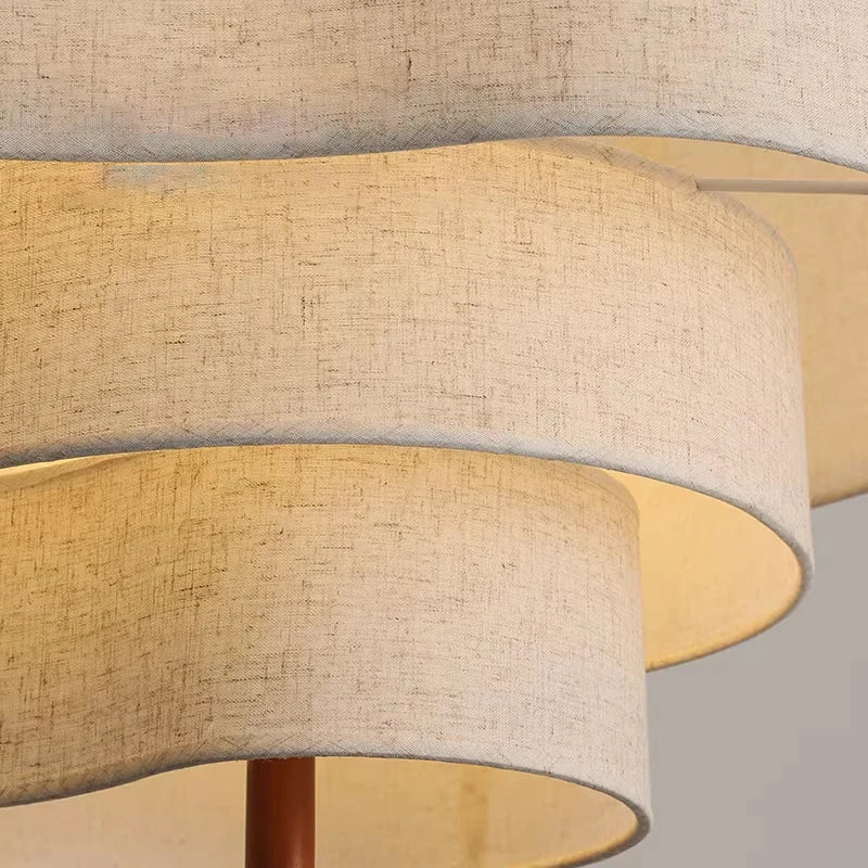 Lustre en tissu effet lin à trois étages, Ø 45, 58 ou 70 cm