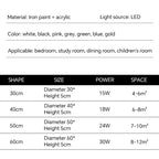 Plafonnier LED anneau extra-plat 5 cm, 7 coloris, Ø 30 à 60 cm