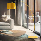 Lampadaire arc 220 cm à abat-jour tambour, LED fournie, 4 coloris