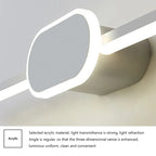 Applique murale LED pour miroir, barre fine à médaillon ovale