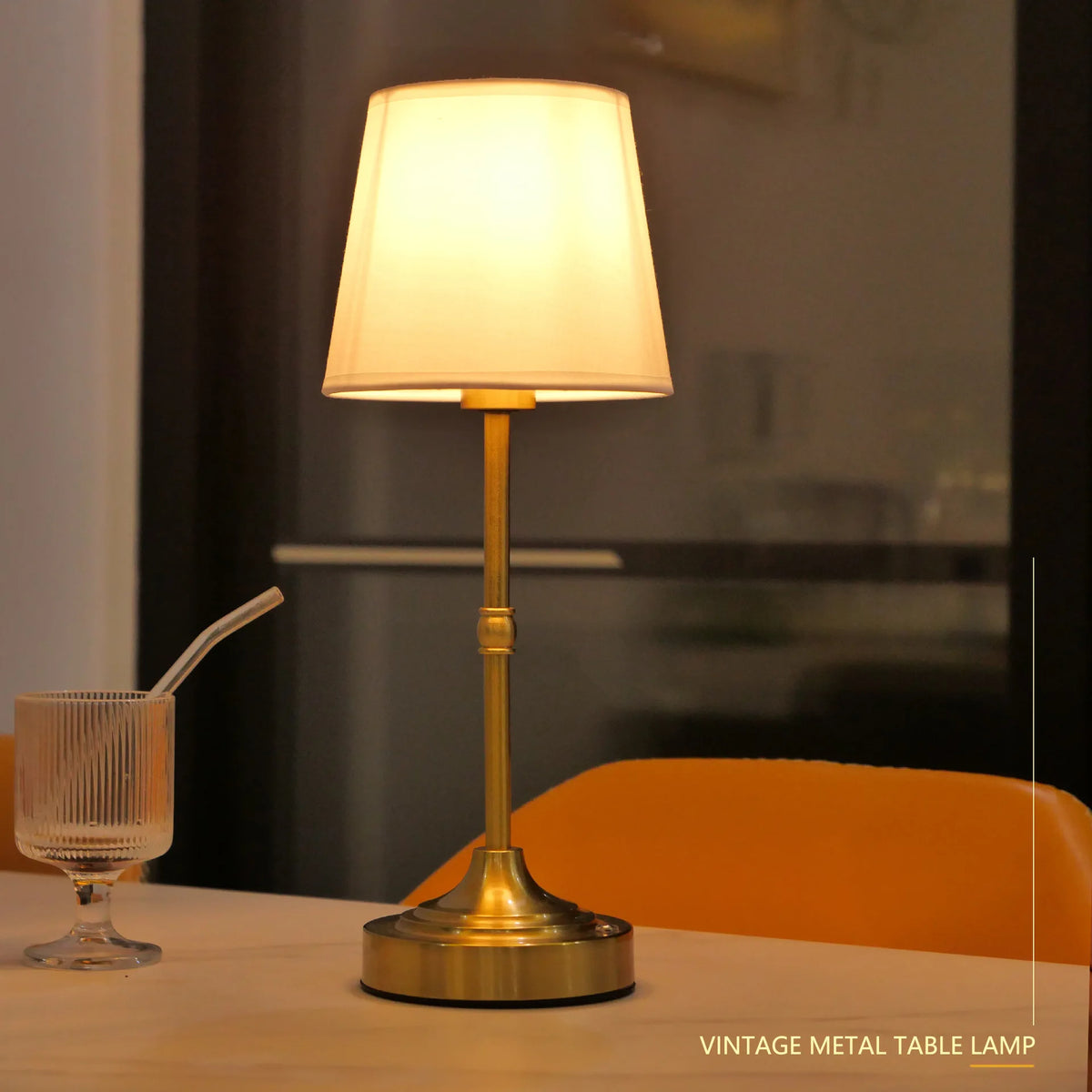 Lampe de chevet sans fil télescopique, abat-jour en tissu au choix