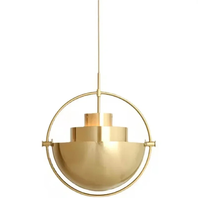 Suspension design à demi-coupoles pivotantes dans un cerceau doré