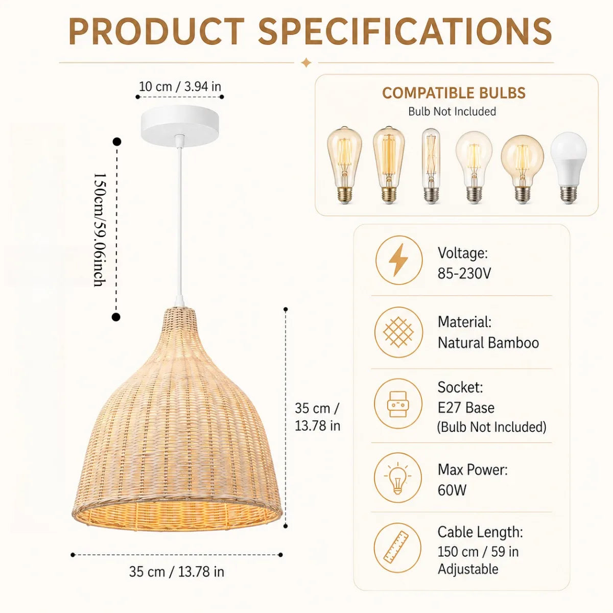 DIA 35CM / Allemagne / No Bulb
