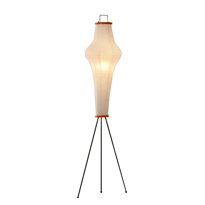 Lampadaire en papier de riz sur trépied, silhouette élancée 162 cm
