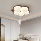 Plafonnier nuage de ballons et lapin suspendu pour chambre d'enfant