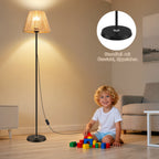 Lampadaire en rotin tressé à l'unité ou par deux, pied fin 140 cm