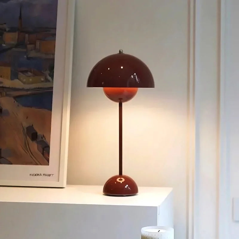 Lampadaire champignon laqué à dôme métal, sept couleurs, 165 cm