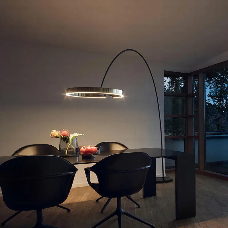 Lampadaire arc à anneau LED, cercle lumineux Ø 40 ou 60 cm