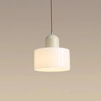 Petite suspension en verre coloré à coiffe contrastée, culot E27