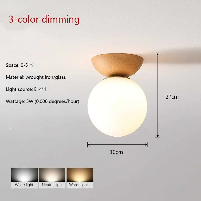 Wood color / 3 Color No Remote / D16cm