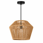 Lustre en corde de papier tressée Ø 30 cm, galbe arrondi, E27