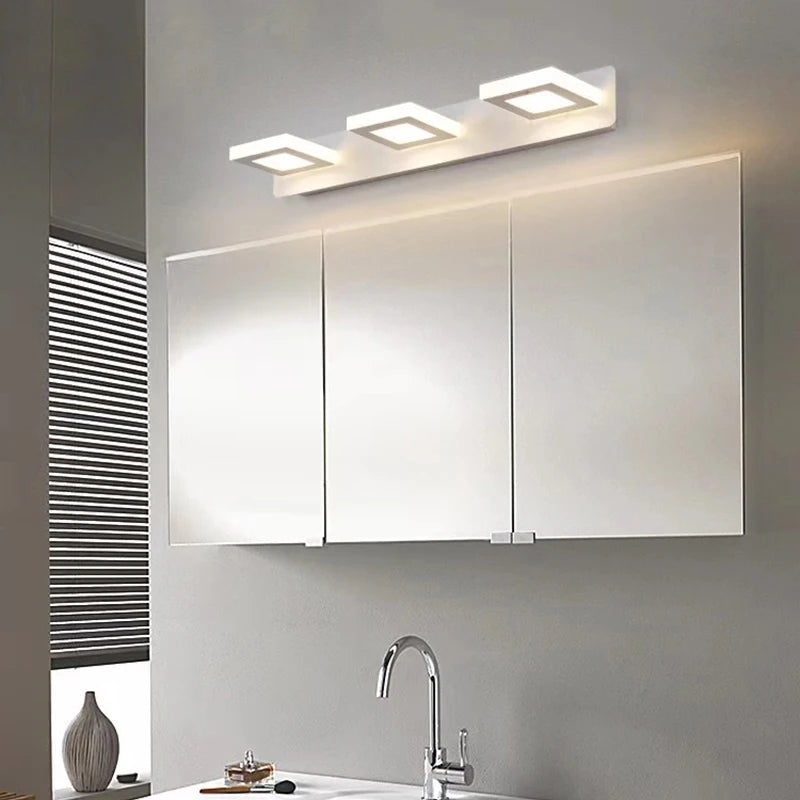 Applique murale LED blanche, de 1 à 5 têtes rondes ou carrées