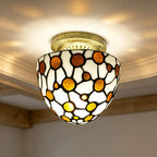 Plafonnier style Tiffany, coupole en verre teinté Ø 18 cm
