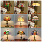 Grande lampe de table Tiffany 30 cm en vitrail, 16 décors au choix