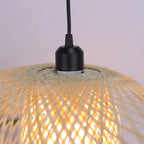 Suspension capeline en bambou et cocon tressé, câble de 150 cm