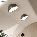 Plafonnier LED demi-sphère inclinée, noir ou blanc, Ø 20 à 50 cm