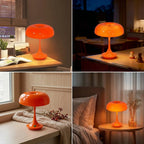 Lampe champignon rétro sans fil orange ou blanche, dôme amovible