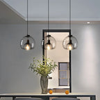 Suspension cloche en verre Ø 25 cm, 1 ou 3 lumières, ampoule fournie