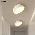 Plafonnier LED demi-sphère inclinée, noir ou blanc, Ø 20 à 50 cm