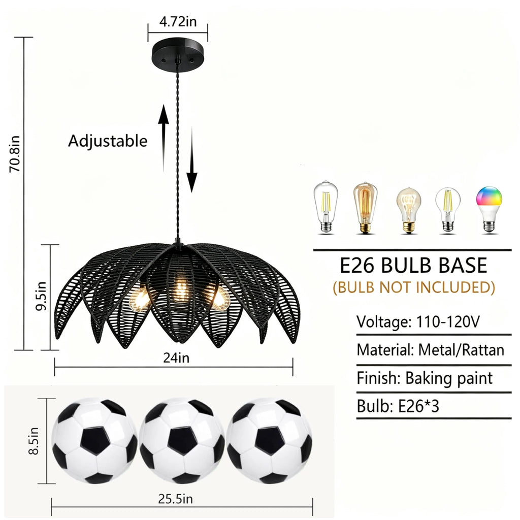 Blck-60cm / NO Bulb