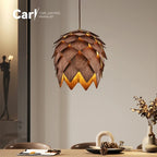 Suspension pomme de pin en bois, Ø 25 à 60 cm, douille E27