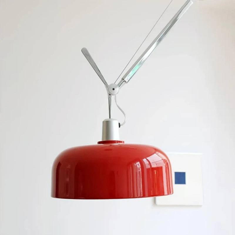 Suspension à bras articulé au plafond, coupole rouge, jaune ou bleue