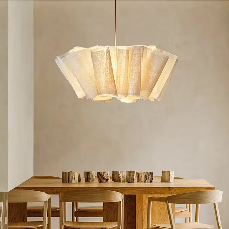 Suspension en lin plissé à pans évasés, Ø 40 ou 60 cm, 1 ou 3 E27