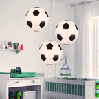Suspension ballon de foot ou de basket en verre, chambre d'enfant