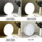 Plafonnier LED extra-plat rond ou carré, 4 cm d'épaisseur, 18 à 48 W