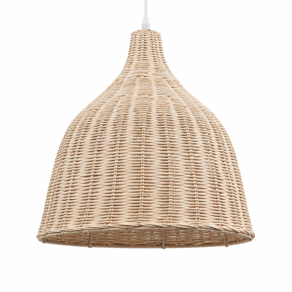 Lustre cloche en osier tressé Ø 26, 35 ou 45 cm, avec ou sans ampoule
