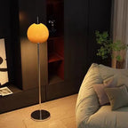 Lampadaire champignon à dôme en verre orange, aussi en lampe à poser