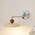 Applique murale pivotante à disque LED et boule effet bois, 3 teintes