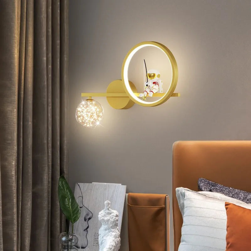 Applique murale astronaute LED pour chambre d'enfant, ciel étoilé