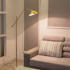 Lampadaire liseuse à dôme orientable et socle en marbre, doré ou noir