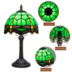 Lampe de chevet Tiffany en vitrail, libellule, paon ou morse, 20 cm